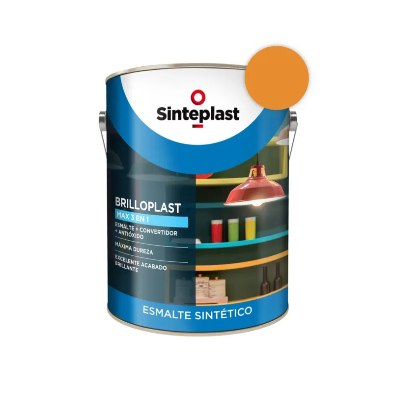Brilloplast Castaño 1/2 Litro Esmalte y Convertidor de Óxido Interior/Exterior Sinteplast