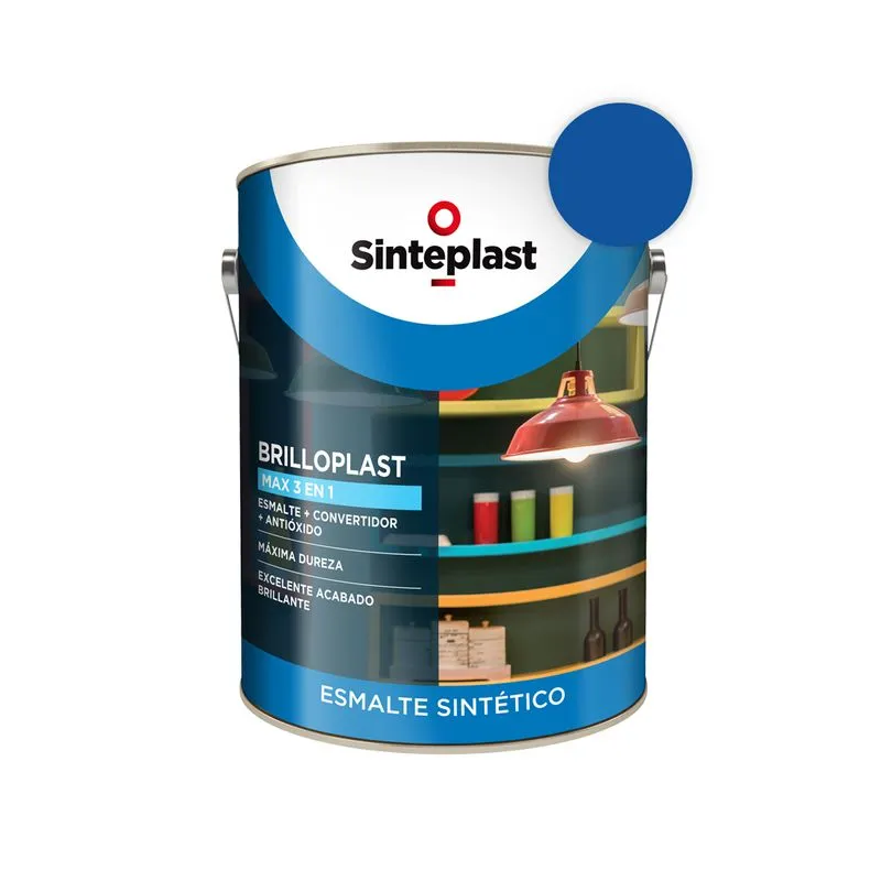 Brilloplast Azul Traful 1 Litro Esmalte y Convertidor de Óxido Interior/Exterior Sinteplast
