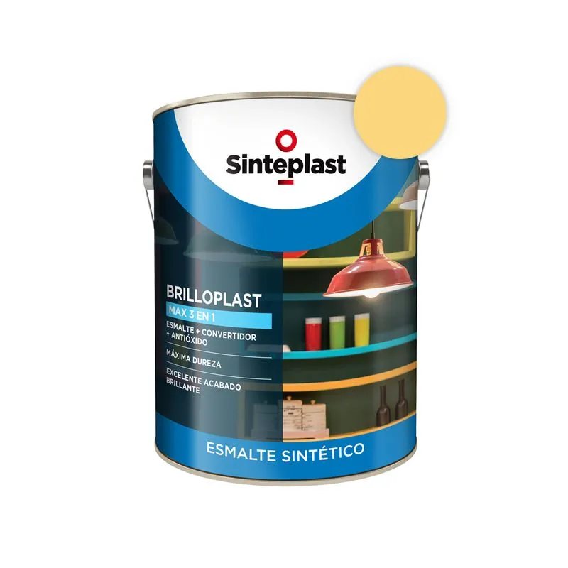Brilloplast Beige 1/2 Litro Esmalte y Convertidor de Óxido Interior/Exterior Sinteplast
