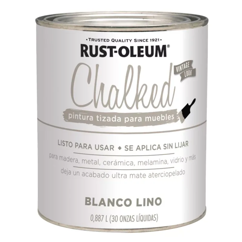 Rust Oleum Chalked Pintura Tizada 0.877lts- Blanco Lino