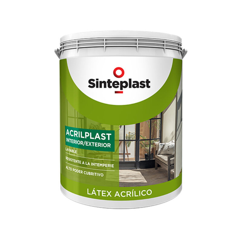 Acrilplast Blanco 4 Litros Látex acrílico para interior y exterior Sinteplast